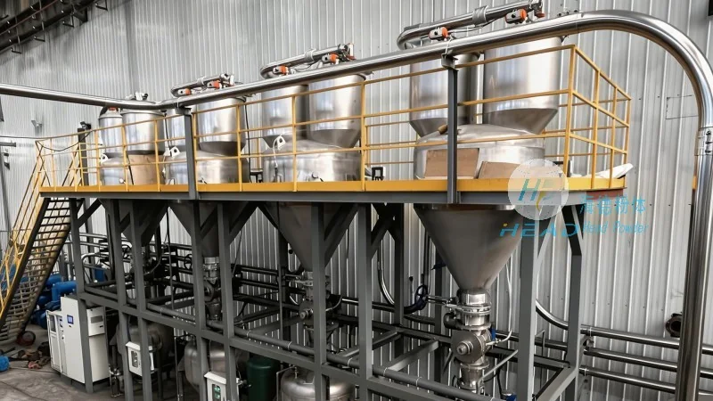 Tianjin’deki bir plastik şirketi için plastik tanelerinin seyreltilmiş faz pnömatik taşıma projesi